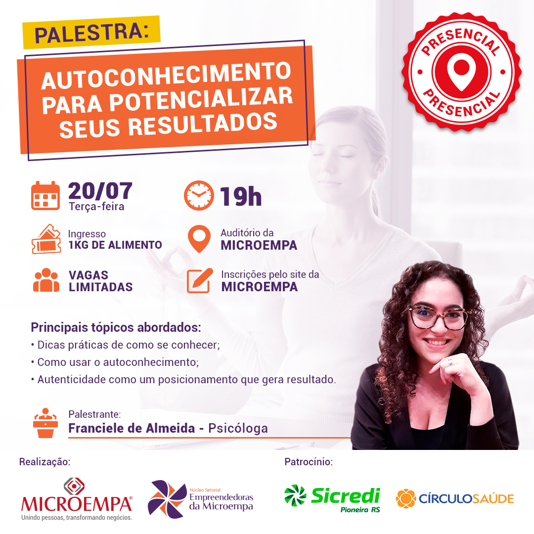 Palestra: Autoconhecimento para potencializar seus resultados