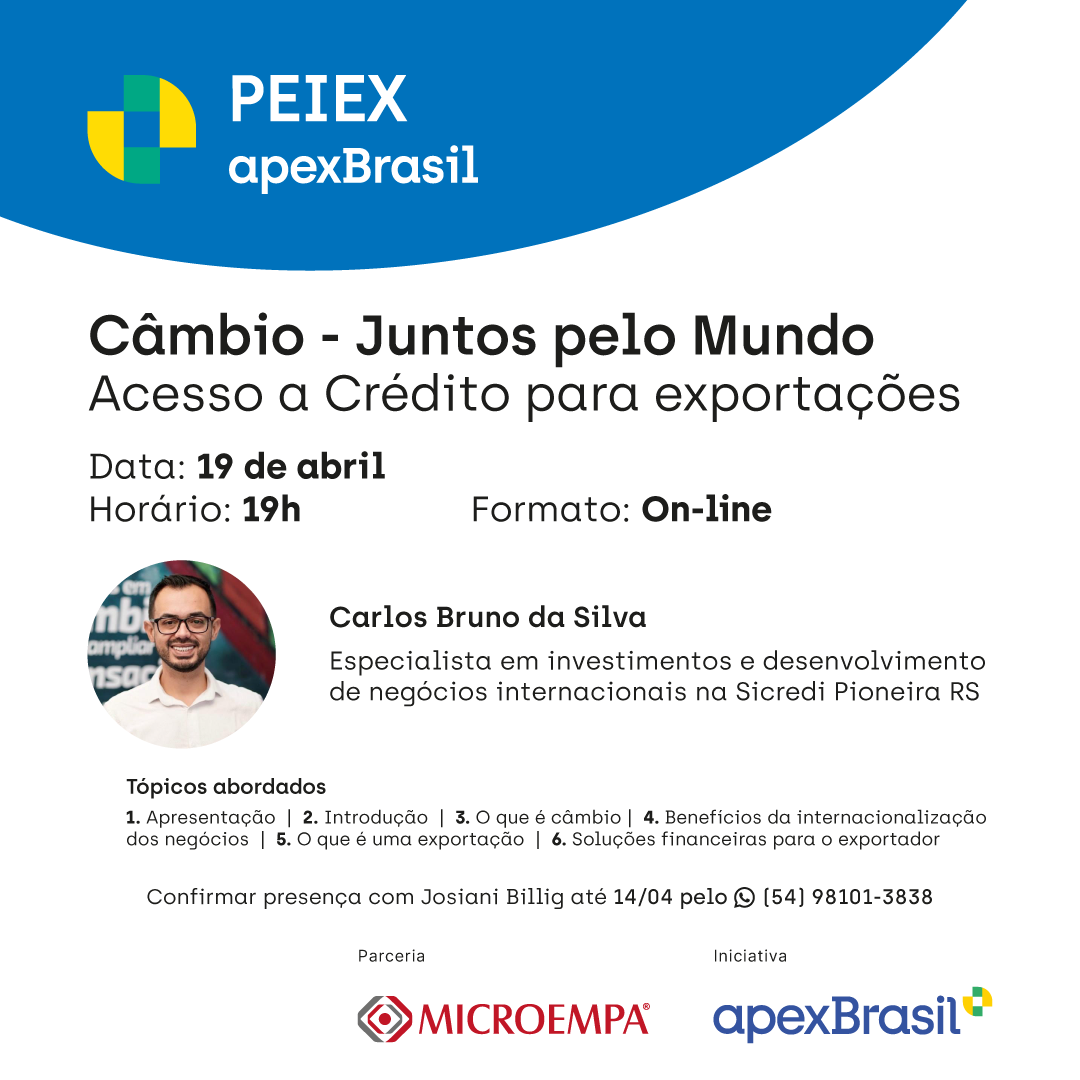Câmbio - Juntos pelo Mundo Acesso a Crédito para exportações