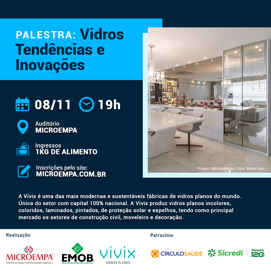 Palestra: Vidros - Tendências e Inovações