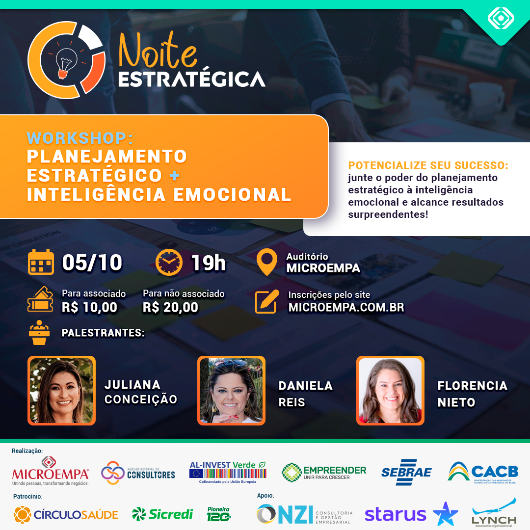NOITE ESTRATÉGICA - workshop: Planejamento Estratégico + Inteligência Emocional